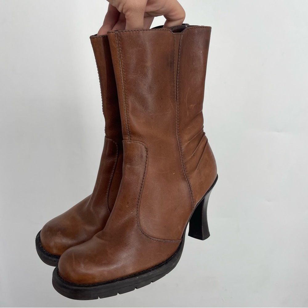 Steve Madden Brown Leather Heeled Boots